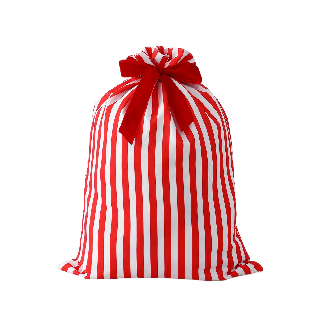 Joululahjapussi raitainen punainen kangas