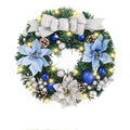 Jouluseppele rusetilla, sininen ja hopea, 30 cm, studiotuotekuva